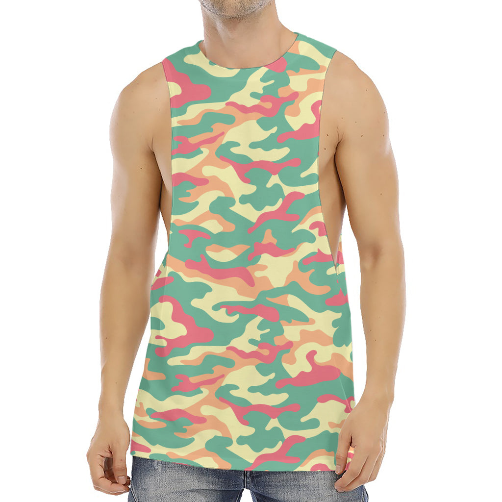 Pastel Camouflage Print Men's Muscle Tank Top