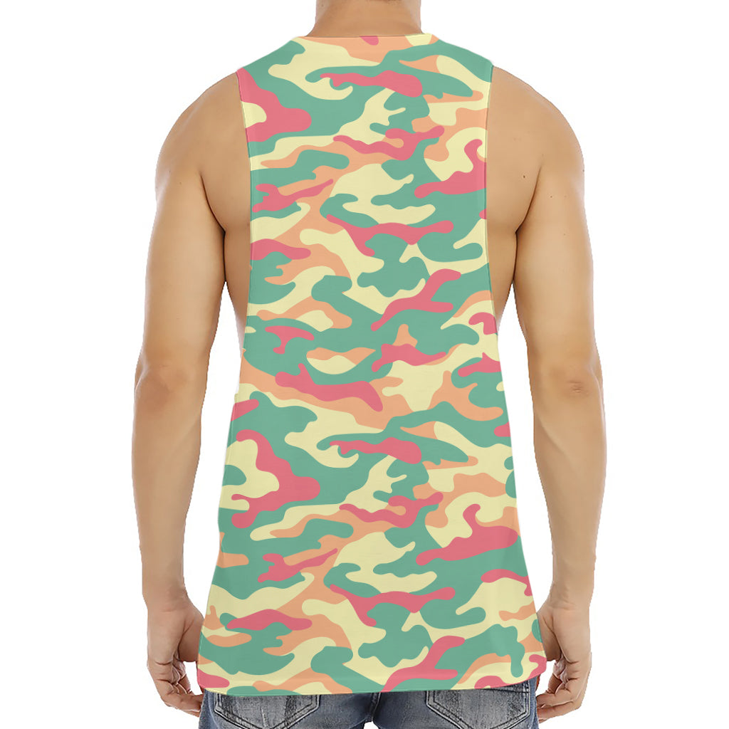 Pastel Camouflage Print Men's Muscle Tank Top
