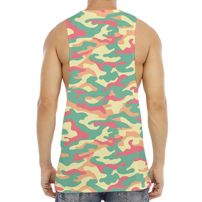 Pastel Camouflage Print Men's Muscle Tank Top