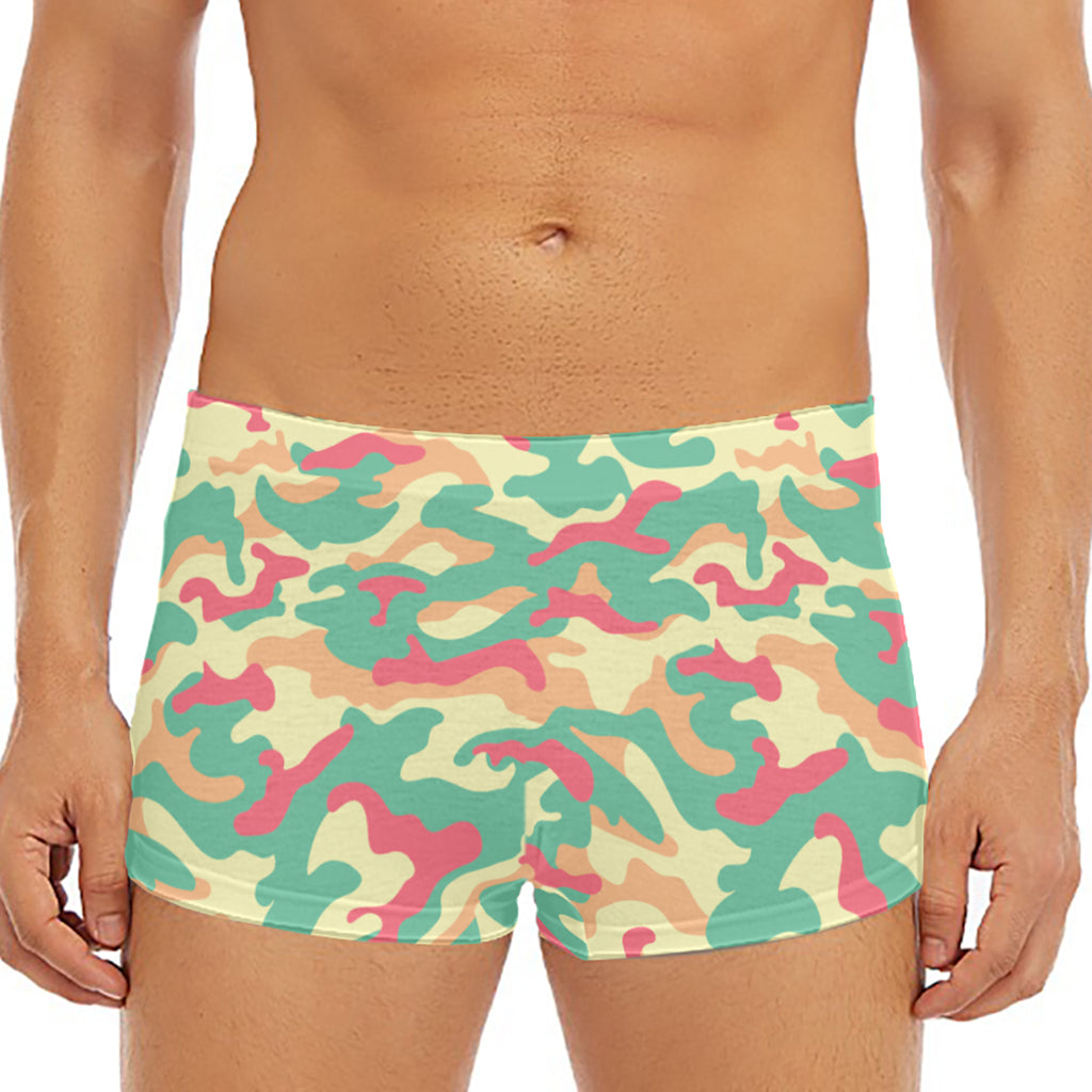 Pastel Camouflage Print Men's Short Boxer Briefs