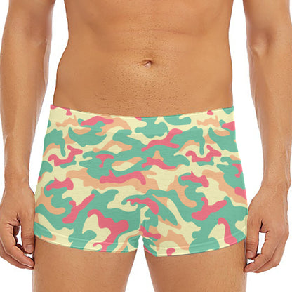 Pastel Camouflage Print Men's Short Boxer Briefs
