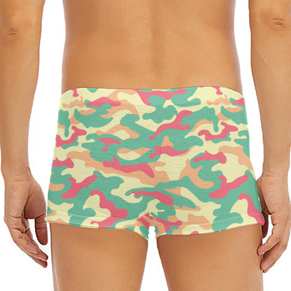 Pastel Camouflage Print Men's Short Boxer Briefs