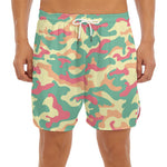 Pastel Camouflage Print Men's Split Running Shorts