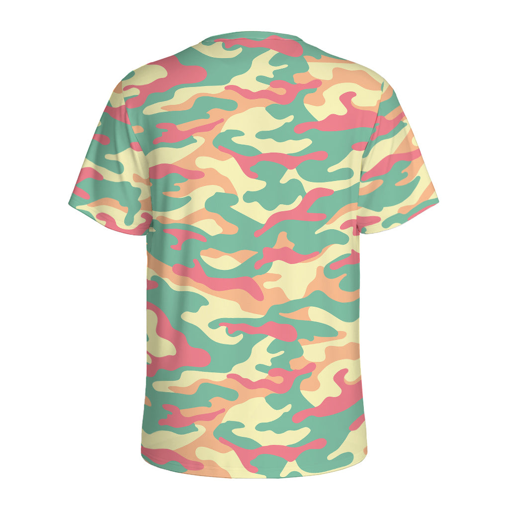 Pastel Camouflage Print Men's Sports T-Shirt
