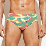 Pastel Camouflage Print Men's Swim Briefs