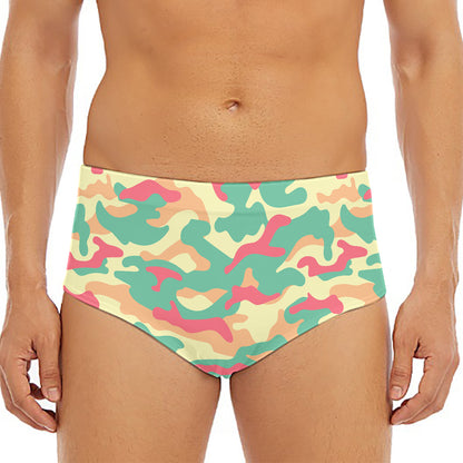 Pastel Camouflage Print Men's Triangle Swim Briefs