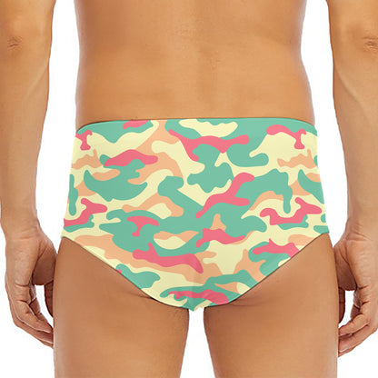 Pastel Camouflage Print Men's Triangle Swim Briefs