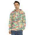 Pastel Camouflage Print Men's Velvet Pullover Hoodie