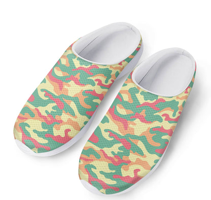 Pastel Camouflage Print Mesh Casual Shoes