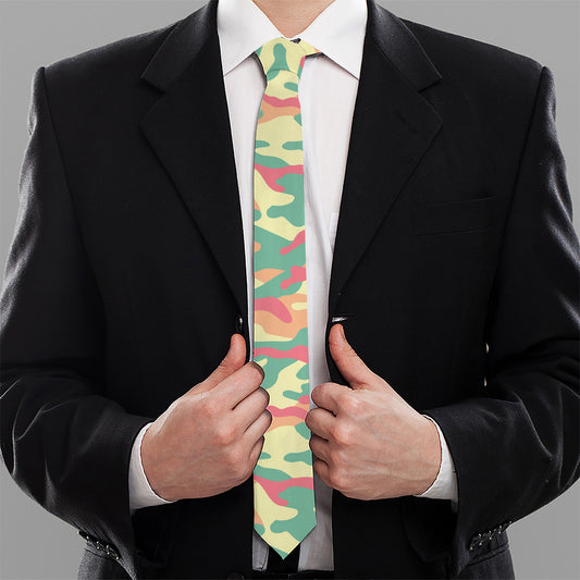 Pastel Camouflage Print Necktie