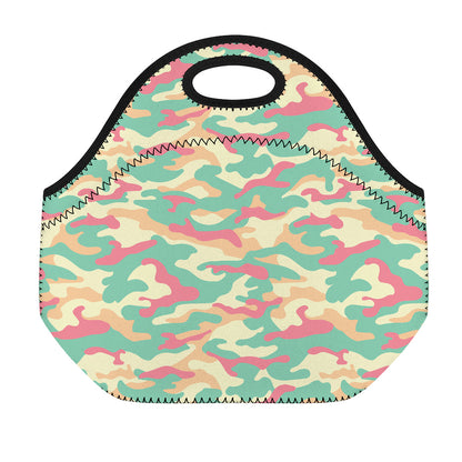 Pastel Camouflage Print Neoprene Lunch Bag