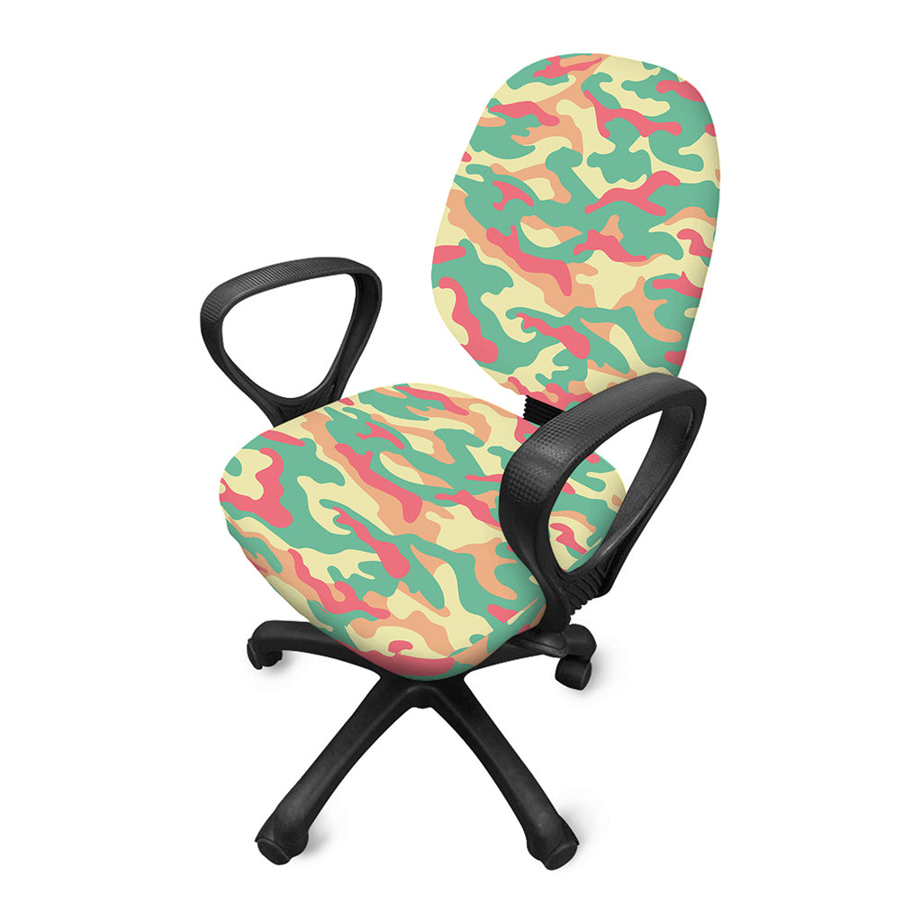Pastel Camouflage Print Office Chair Cover
