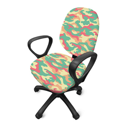 Pastel Camouflage Print Office Chair Cover