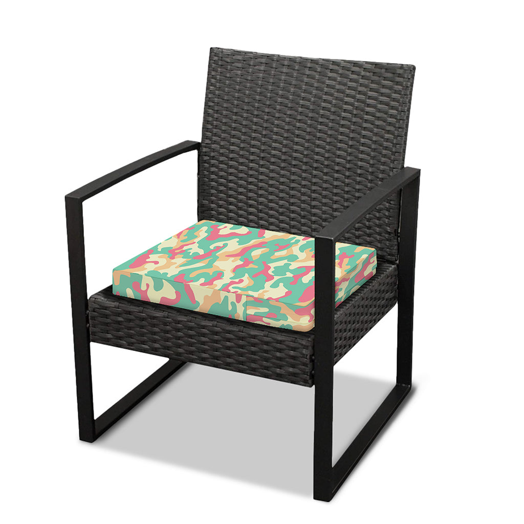 Pastel Camouflage Print Outdoor Seat Cushion Cover