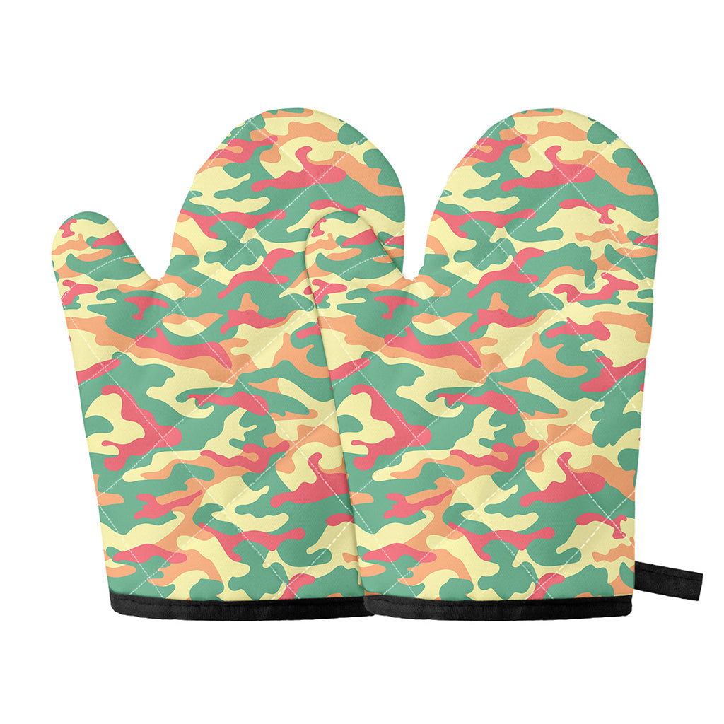 Pastel Camouflage Print Oven Mitts