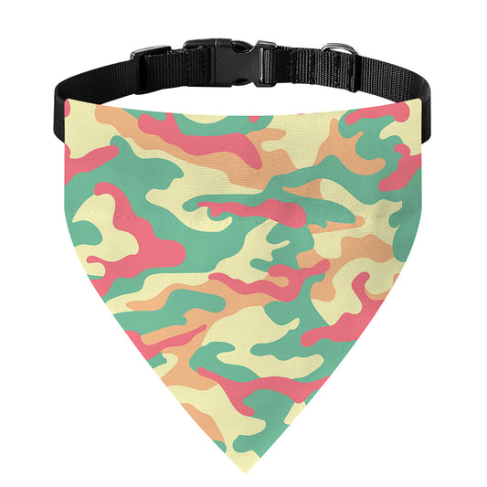 Pastel Camouflage Print Over The Collar Dog Bandana