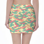 Pastel Camouflage Print Pencil Mini Skirt