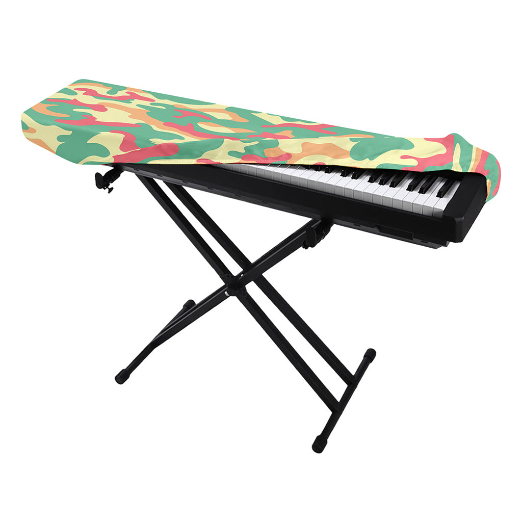 Pastel Camouflage Print Piano Keyboard Cover