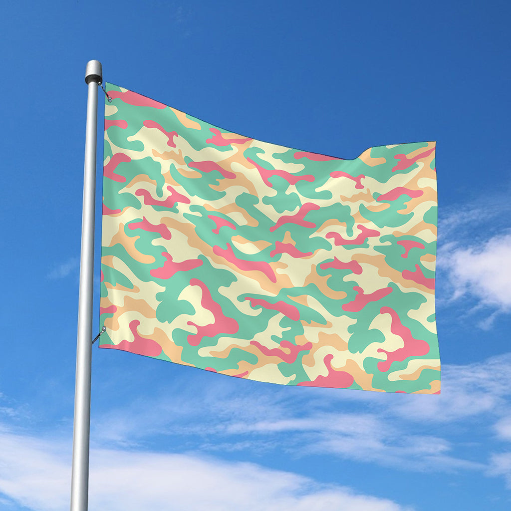 Pastel Camouflage Print Polyester Flag