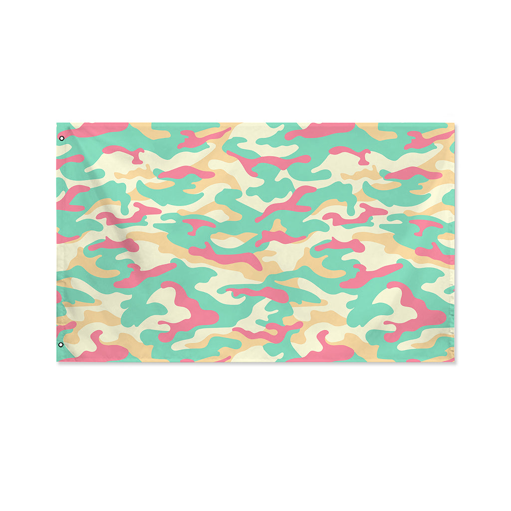 Pastel Camouflage Print Polyester Flag