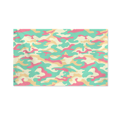 Pastel Camouflage Print Polyester Flag