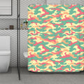 Pastel Camouflage Print Polyester Shower Curtain