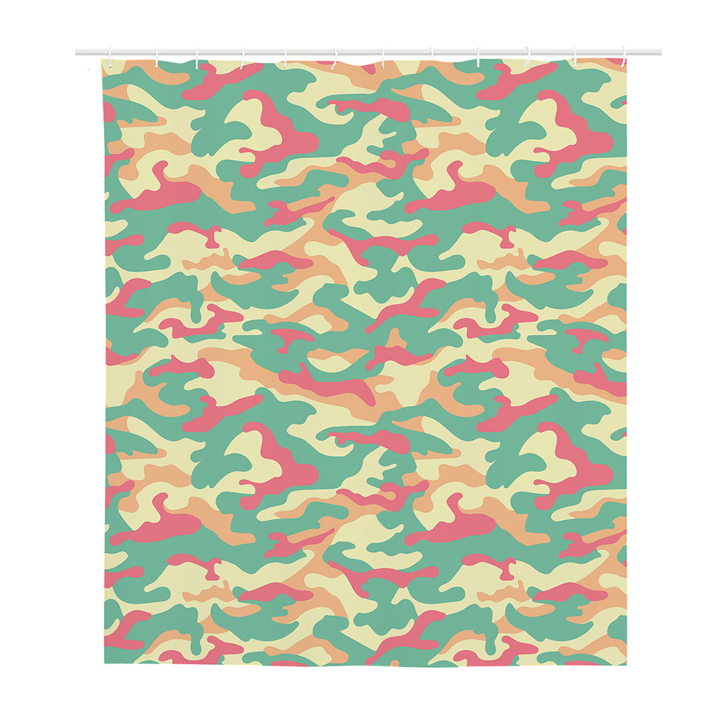 Pastel Camouflage Print Polyester Shower Curtain