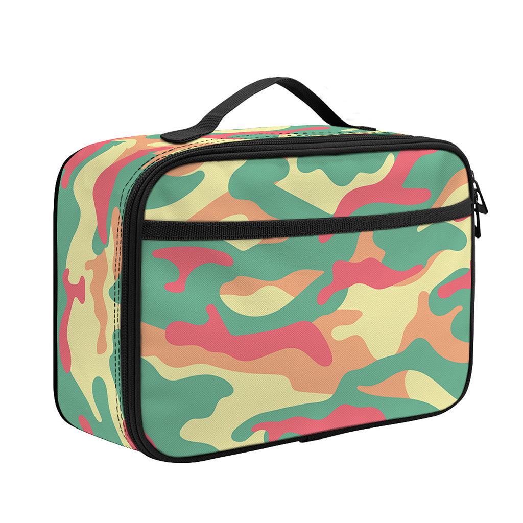 Pastel Camouflage Print Portable Lunch Bag