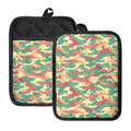 Pastel Camouflage Print Pot Holders With Pocket