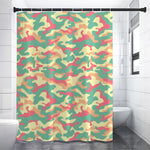 Pastel Camouflage Print Premium Shower Curtain