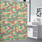 Pastel Camouflage Print Premium Shower Curtain