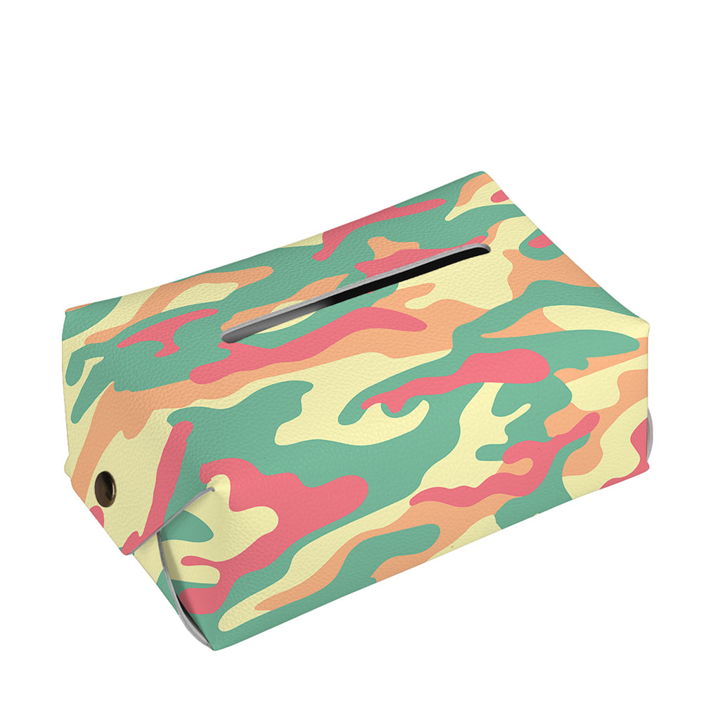 Pastel Camouflage Print Rectangle Tissue Box Cover