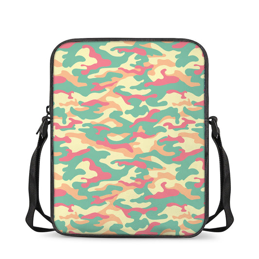Pastel Camouflage Print Rectangular Crossbody Bag