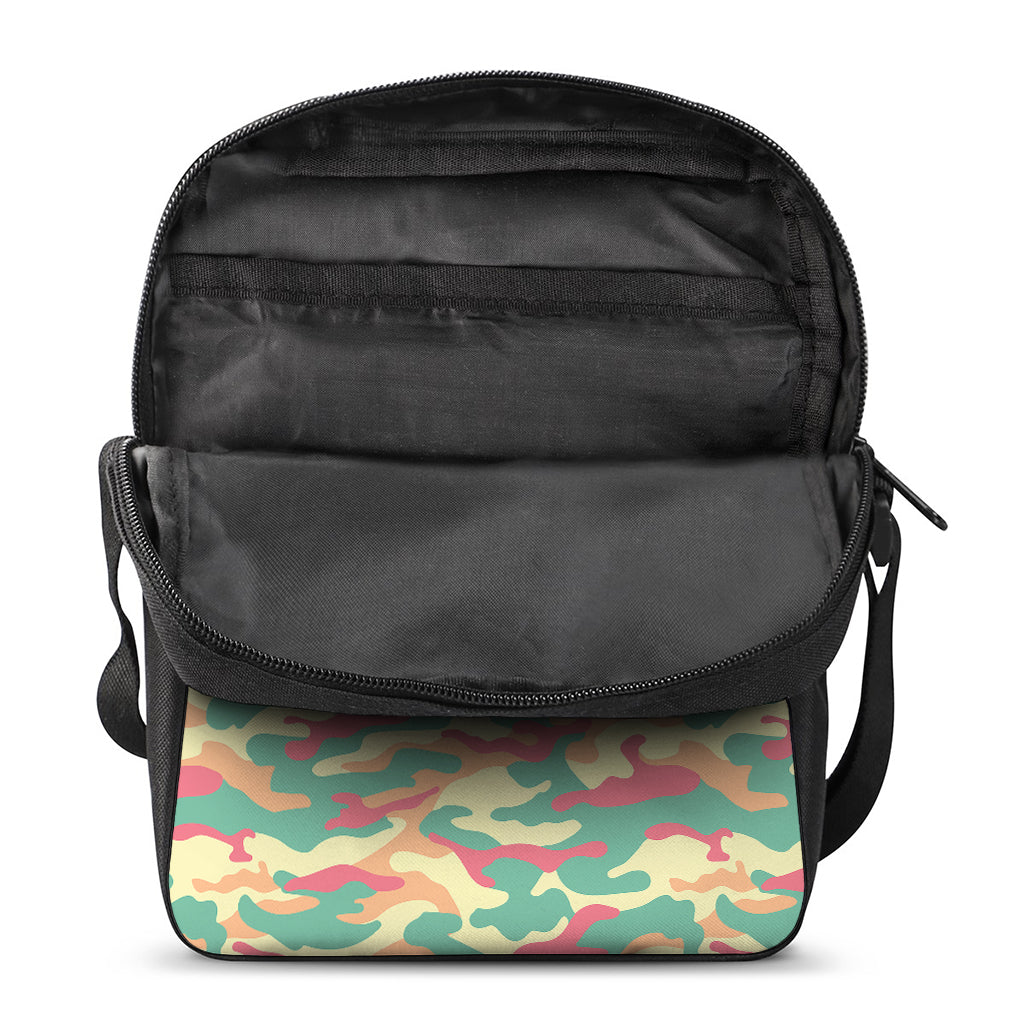 Pastel Camouflage Print Rectangular Crossbody Bag
