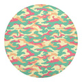 Pastel Camouflage Print Round Blanket