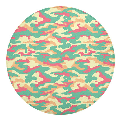 Pastel Camouflage Print Round Blanket