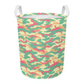 Pastel Camouflage Print Round Laundry Basket