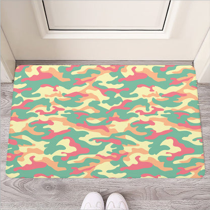 Pastel Camouflage Print Rubber Doormat