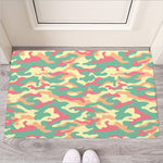 Pastel Camouflage Print Rubber Doormat