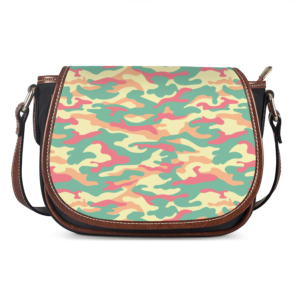 Pastel Camouflage Print Saddle Bag