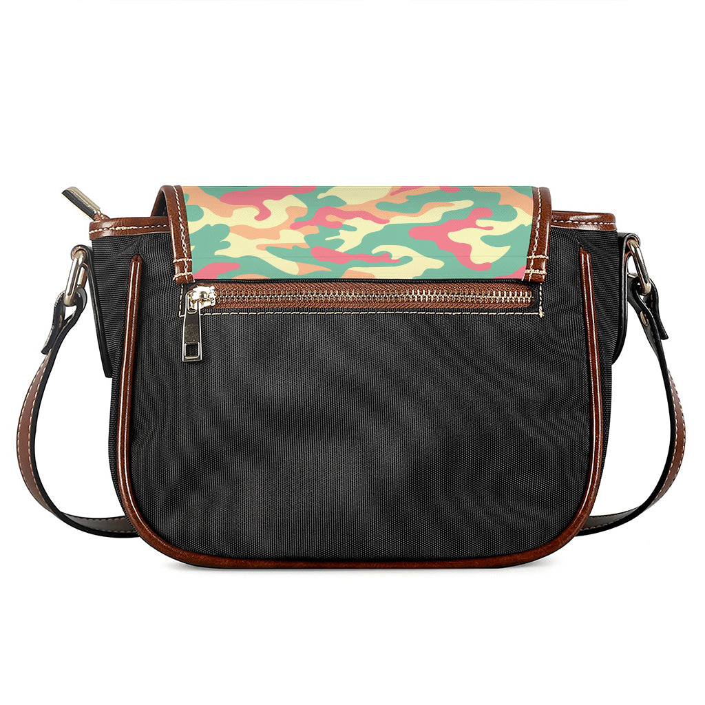 Pastel Camouflage Print Saddle Bag