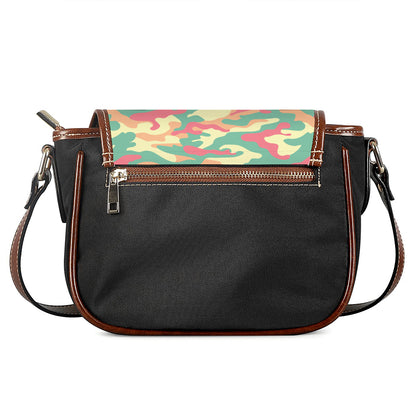 Pastel Camouflage Print Saddle Bag