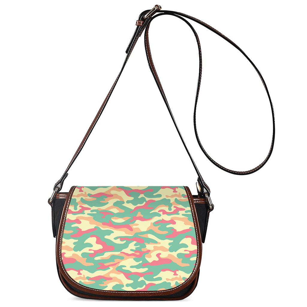 Pastel Camouflage Print Saddle Bag