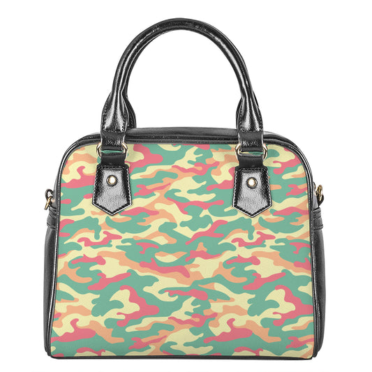 Pastel Camouflage Print Shoulder Handbag