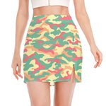 Pastel Camouflage Print Side Slit Mini Skirt