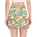 Pastel Camouflage Print Side Slit Mini Skirt