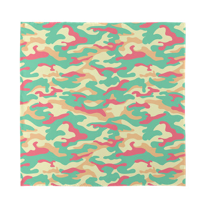 Pastel Camouflage Print Silk Bandana