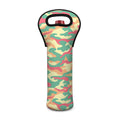 Pastel Camouflage Print Single Neoprene Wine Tote