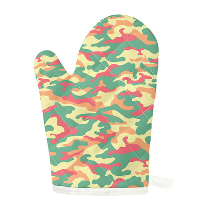 Pastel Camouflage Print Single Oven Mitt