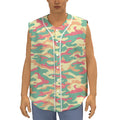 Pastel Camouflage Print Sleeveless Baseball Jersey